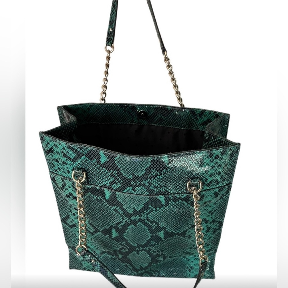 Kate Spade Denee South Kensington Teal Snakeskin Tote EUC - Picture 3 of 11